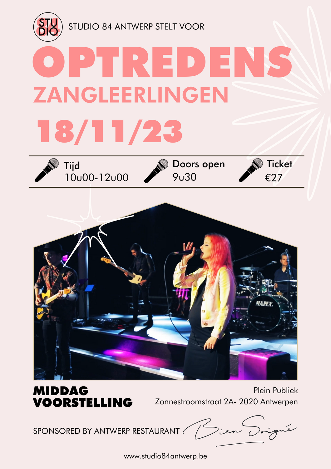 Optreden zangleerlingen Studio 84 (18/11/23 OCHTEND VOORSTELLING)