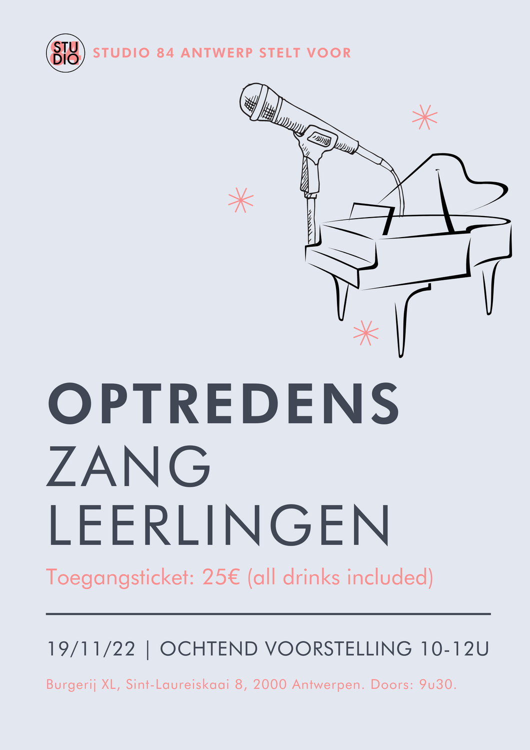 Optreden zangleerlingen Studio 84 (19/11/22 OCHTEND VOORSTELLING)